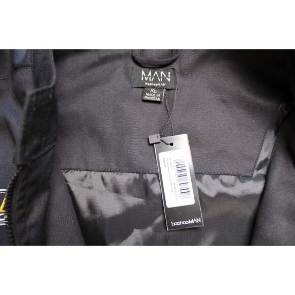 BoohooMAN Oversized Homme Twill Moto Racing Bomber Jacket Mens XL Colorblock - Picture 10 of 12